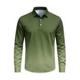 thumbnail image 5 of Bovxnpu Mens Long Sleeve Shirts Button Tee Dress Golf Shirt Gradient Button Down Shirt Casual Collared Tops, 5 of 6