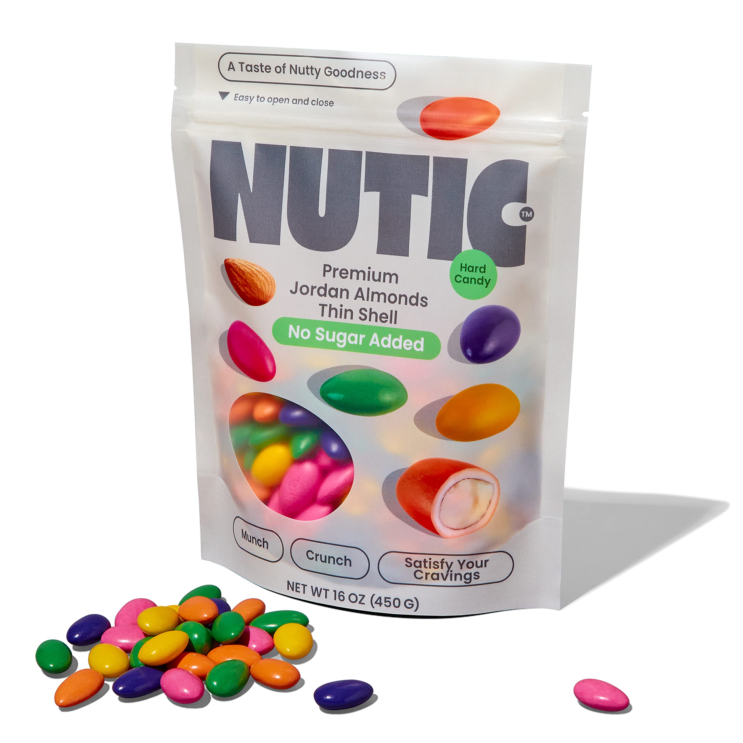 Premium Jordan Almonds Candy 1 Lb By NUTIC No Sugar Added