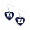 New York Giants Non-Swirl Heart Shape Sports Team Logo Dangle Earring