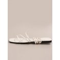 thumbnail image 4 of Vacation Outdoors Lace Up Flat Sandals for Women, Multi Strap Plain Artificial Leather Strappy Sandals, 4 of 4