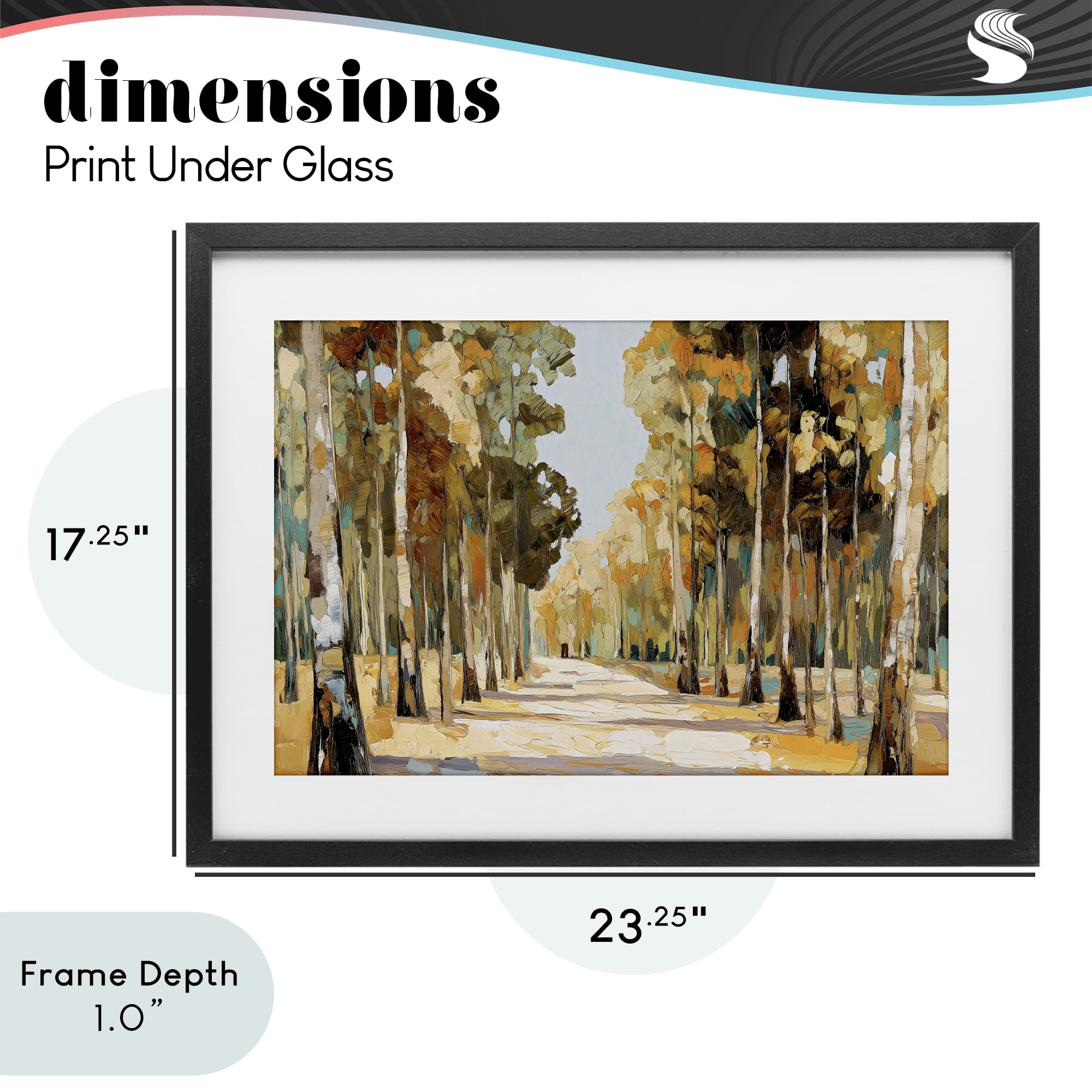 Stupell Industries Modern Impressionist Fall Forest Black Framed Print Under Glass, design by Gina Kelly