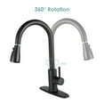 thumbnail image 4 of Pull-Down Kitchen Faucet, Single Handle Stainless Steel 360 Swivel Sink Faucet with Water Temperature Adjustable, 4 of 8