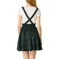 thumbnail image 3 of DARING DIVA Women's Tartan Plaid Elastic Waist Skater Suspender Skirt XS Blue Green, 3 of 7