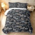Erosebridal Gray Stone Pattern Quilt King,Natural Rock King Coverlet ...