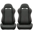 thumbnail image 6 of Yesurprise 2Pcs Universal Racing Bucket Seats PVC Leather Adjustable Seats with Sliders Comfortable Ergonomic Backrest Reclinable Racing Seats (Not Including Seat Bracket), 6 of 8