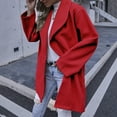thumbnail image 3 of adviicd Casual Jackets for Juniors Women's Wool Thin Jacket Coat Trench Jacket Coat Warm Solid Long Jacket, 3 of 5