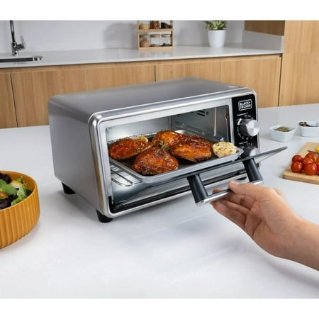 Black Decker Crisp ‘N Bake PRO Stainless Steel 4-Slice Air Fryer Toaster Oven
