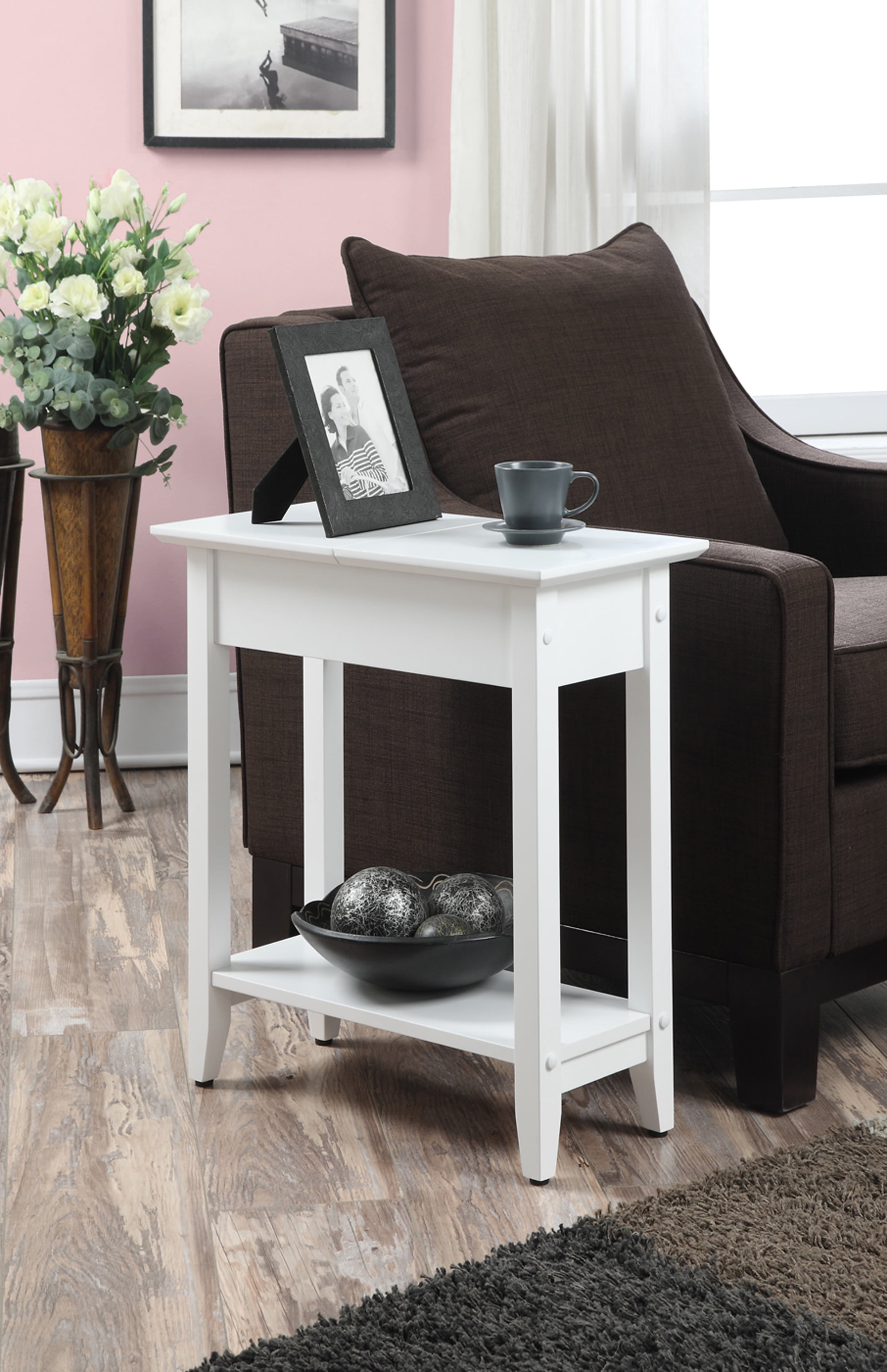 Convenience Concepts American Heritage Flip Top End Table with Shelf ...