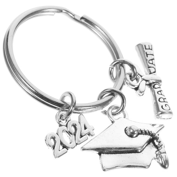 PBPBOX Portable Bag Charm Pendant Graduation Keychain Silver 1Set Practical for Gift Giving