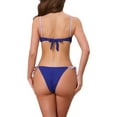 thumbnail image 3 of INSPIRAR CHIC Conjuntos de Bikini de Color Contrastante para Mujeres de 2 Piezas con Tirantes Espagueti y Parte Inferior Triangular Trajes de Baño Azul Medio-Púrpura Claro, 3 of 5