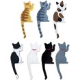 thumbnail image 1 of 7 piezas de ganchos magnéticos, imán de nevera de gato, lindo gancho magnético de anzuelo de cartón, imán de nevera colgante, decoración de 7 piezas, 1 of 5
