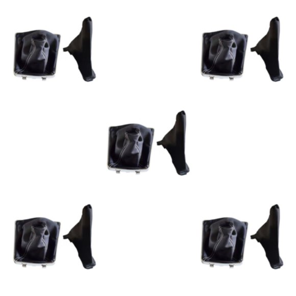 VONKY PU Car Clean And Tidy Dustproof Gear Knob Lever Shifter Stick Cover Adjustment Durable And Reliable White line 5Set