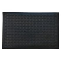 22 x 34 in. Rubber Ridge Scraper Rectangular Doormat, Black