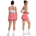 thumbnail image 5 of Women's Tennis Skirts High Waisted Athletic Golf Skorts with Pockets Shorts Running Workout Clothes by Yigetop Pink M, 5 of 6