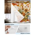 thumbnail image 3 of No Hook Cloth Fabric Shower Curtain with Snap in Liner, Thanksgiving Waterproof Shower Curtains Set with See Through Top Window, Vintage Pumpkin Autumn Sunflower Maple Leaf Bath Curtains 36"x78", 3 of 6