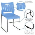 thumbnail image 6 of BizChair 5 Pack 881 lb. Capacity Blue Sled Base Stack Chair with Carry Handle and Air-Vent Back, 6 of 14