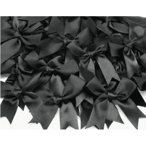 12 Ct  Black Bow Satin Ribbon