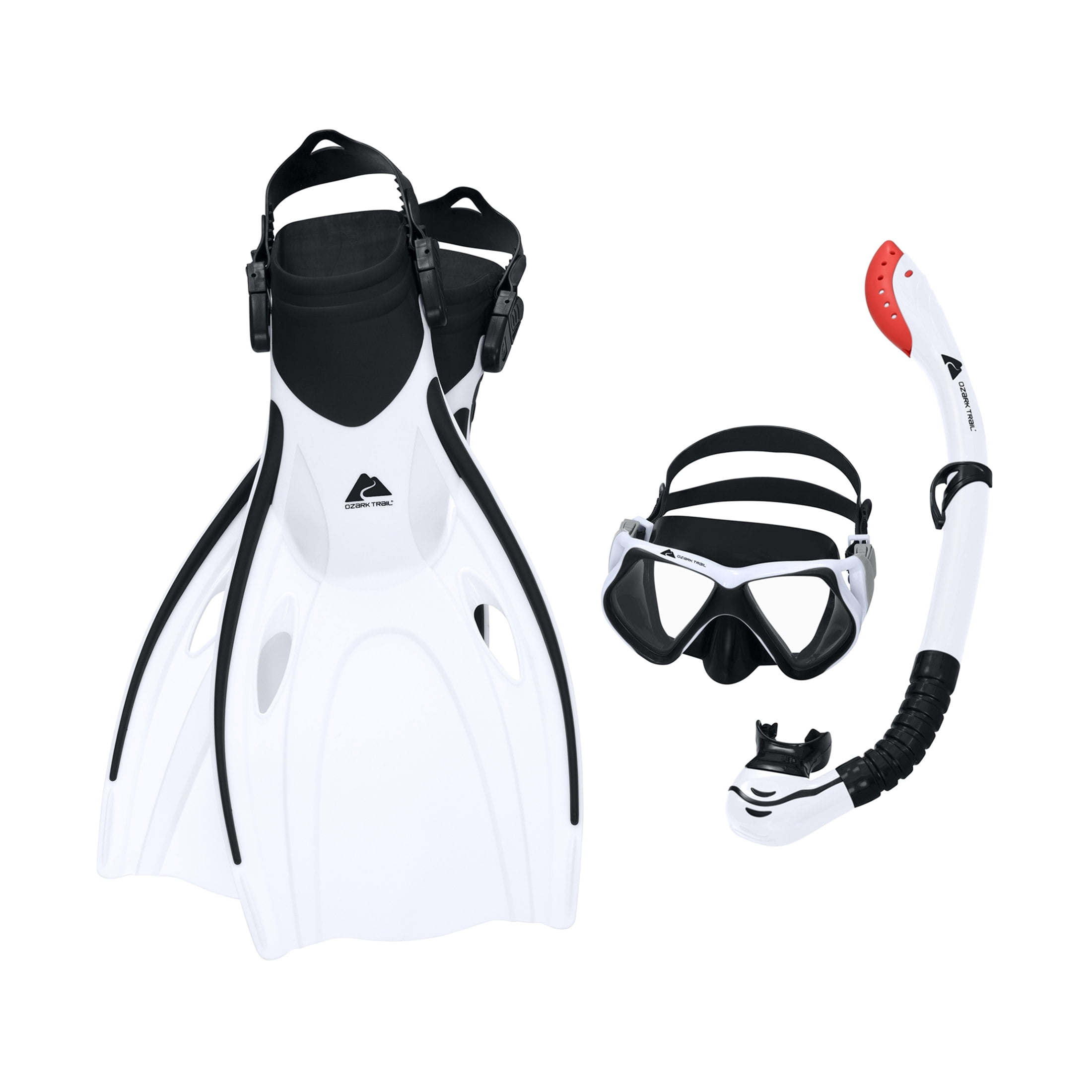 (2 pack) Ozark Trail Dominator Pro Adult 14+ Snorkel Set with Fins L/XL
