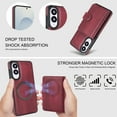 thumbnail image 5 of for Samsung Galaxy S25 Edge Case, Compatible with MagSafe, Detachable Magnetic Wallet Case with PU Leather Kickstand Card Slots Shockproof Protection 2 In 1 Function Case for Galaxy S25 Edge, Winered, 5 of 6