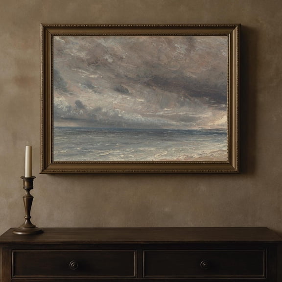 Moody Vintage Seascape Stormy Ocean Coastal Art Home Decor UNFRAMED Poster, Wall Art for Decor, Present, 8x12