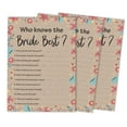 thumbnail image 1 of Inkdotpot How Well Do You Know The Bride Bridal Shower Bachelorette PartyGameActivityCards 50-PackRustic Kraft FloralWho Know The Bride Best, 1 of 7