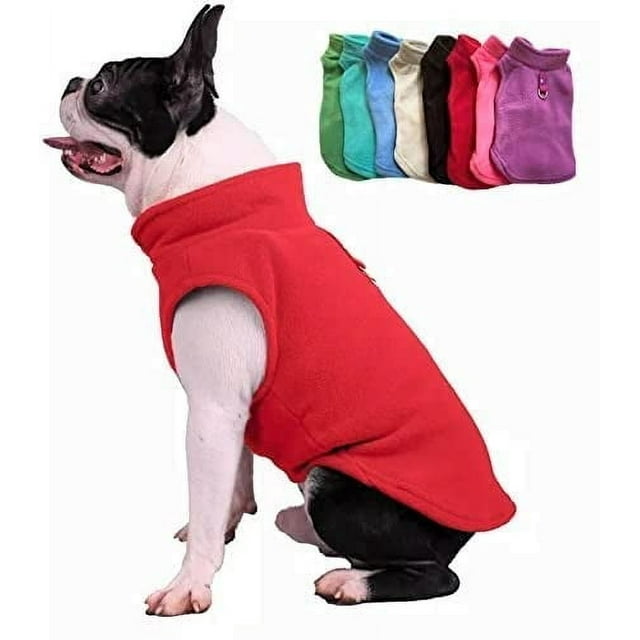 Suéter para perros, chaleco polar JACKO & CO, rojo para perros pequeños