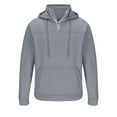 thumbnail image 5 of Men’s Pullover Hooded Sweatshirt with Half Zip Front Kangaroo Pocket and Adjustable Drawstring Hood Casual Fit Light Gray 2XL, 5 of 5