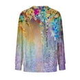 thumbnail image 5 of Nouveaux Hauts pour Femmes 2023 Mode Dames Chandail en Molleton à Manches Longues Col Rond Imprimé Blouse Pull-Over Coupe Décontractée Chandail en Molleton Oversize pour Femmes, 5 of 5