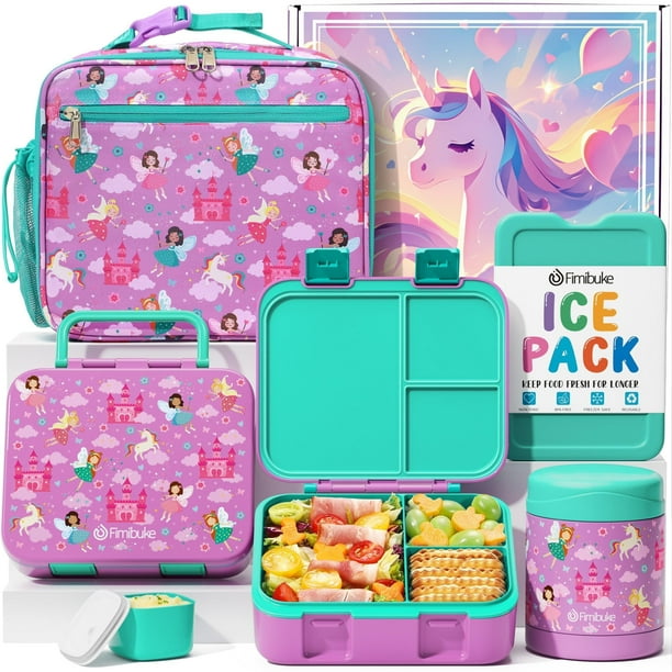 Set de loncheras Fimibuke Bento para niños con termo Fairies de 960 ml