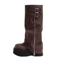 thumbnail image 3 of Taqqpue Women's Mid-Calf Boots Round Toe Side Zipper Height Increasing Platform Comfortable Casual Boots for Women Size 5-9 Fashion Casual Shoes Fall Winter Footwear Comfortable, 3 of 7