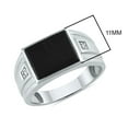 thumbnail image 3 of SZUL Women's Bold Men's Onyx and Diamond Ring in 10K White Gold, 3 of 5