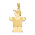 thumbnail image 1 of FB Jewels 14K Yellow Gold Solid Engravable Boy with Hat on Right Charm, 1 of 3