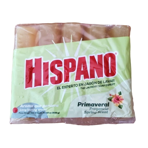 Jabon Hispano Primaveral - Laundry Soap package of Five Units ( 5 )