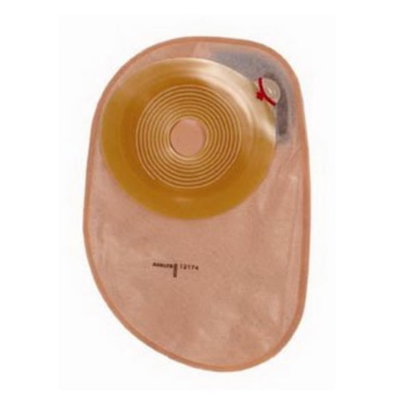 Coloplast Assura One-Piece Closed Pouch with Integrated Charcoal Filter and Oval Cut-to-fit Nonconvex Skin Barrier 3/4"