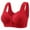 Red, variant on Beige Thin Laceless Comfortable Breathability Underwear Large Size Brater Buckle Female Bra Deep V Neck Vest Bralette Wireless Bra