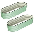 thumbnail image 2 of Acekid 2 Pcs 4.5x2x1ft Galvanized Raised Garden Bed, Outdoor Planters for Plants, Open-Ended Base Planter Box, Oval Metal Planter, 2 of 7