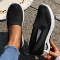 thumbnail image 2 of IEMIEMIEM Womens Orthopedic Shoes Arch Support Non Slip Slip on Tennis Shoes Wide Width Knitted Mesh Stretch Hiking Shoes Comfort 2026 Orthopedic Shoes Black 6.5 Wide, 2 of 6