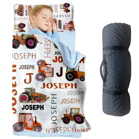 AOLOA Personalized Toddler Nap Mat – Custom Name Slumber Bag with Red Farm Machinery Design Soft and Cozy Sleeping Bag for Kids Perfect for Daycare Preschool and Farm-Themed Naptime Adventures AOLOA Personalized Toddler Nap Mat – Custom Name Slumber Bag with Red Farm Machinery Design Soft and Cozy Sleeping Bag for Kids Perfect for Daycare Preschool and Farm-Themed Naptime Adventures