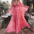 thumbnail image 4 of eileial Womens Dresses Prom Long Dresses Slim Fit Long Sleeve Cocktaill Party Gown Dress Temperament Wedding Guest Dresses Evening Party Maxi Dresses(Pink,XXL), 4 of 6