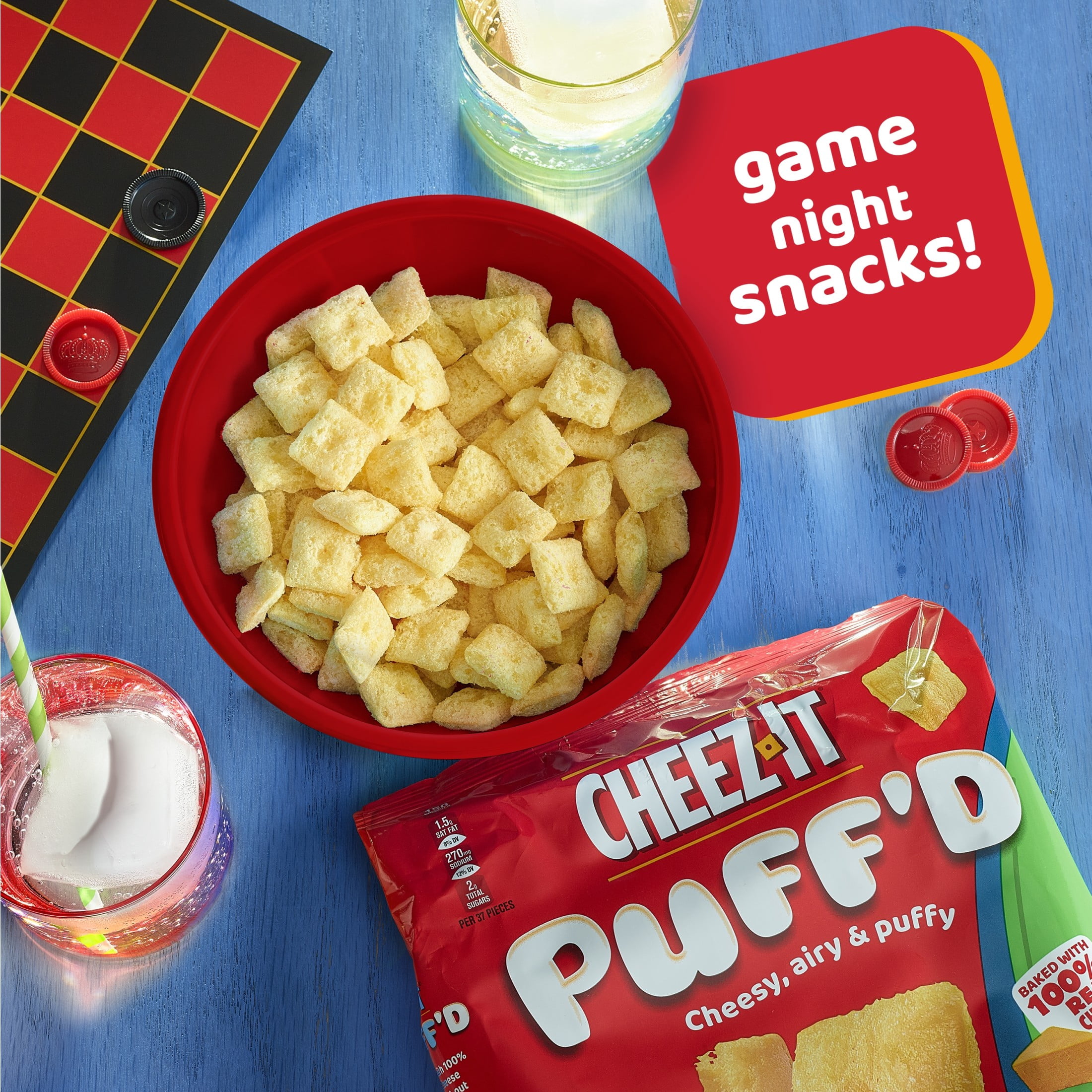 Cheez-It Puff'd White Cheddar Cheesy Baked Snacks, Puffed Snack Crackers, 5.75 oz