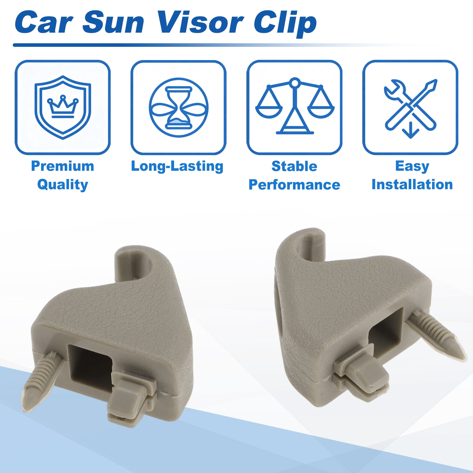 Unique Bargains 2Pcs Sun Visor Clip for Toyota 4Runner Tundra Hilux Surf Beige