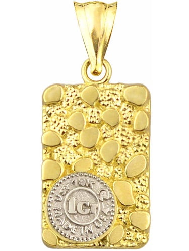gold nugget necklace pendant