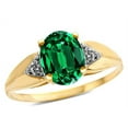 thumbnail image 2 of Star K � Oval 9x7 Simulated Emerald trillion miracle setting wide band Ring, 2 of 9