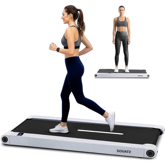 Squatz 2-in-1 Walking Pad Treadmill with Vibration Plate, Under Desk Treadmill with Remote, LED Display, Quiet 1.0HP Motor for Home & Office