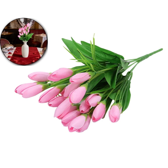 Faux Tulips Real Touch - 13.5 Inch Artificial Flowers for Valentine's Day, Spring & Easter Home Decor, Wedding Bouquet