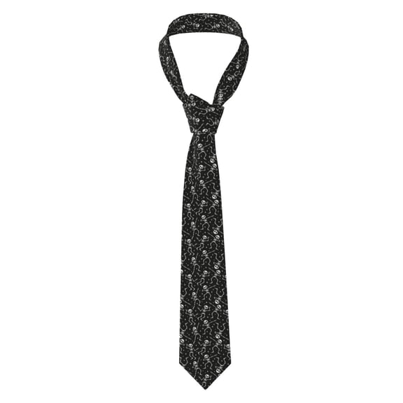 Fuzoiu Retro Skeleton Dancing On Halloween Party Print Men's Necktie,Business Necktie,Mens Ties for Business Wedding Graduation