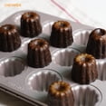 thumbnail image 7 of CHEFMADE Mini Canele Mold Cake Pan, 12-Cavity Non-Stick Mini Canele Muffin Bakeware Cupcake Pan for Oven Baking (Champagne Gold), 7 of 7