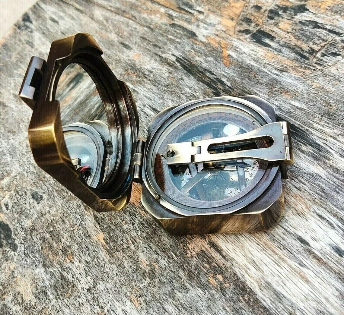 Brass Compass Vintage Ship Kelvin & Hughes 1917 Brunton Compass Christmas Gift
