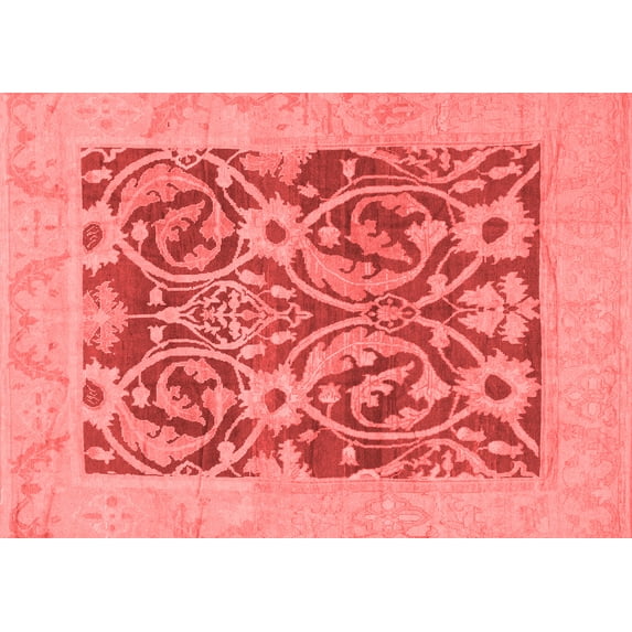 Ahgly Company Indoor Rectangle Abstract Red Modern Area Rugs, 7' x 10'