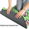 thumbnail image 3 of Green Cow Spot Pattern Hot Yoga Mat Towel Non Slip for Hot Yoga - Quick-Drying Yoga Mat Cover with 4 Corner Pockets with Travel Bag - Hot Yoga Towel Non Slip 74"x26", 3 of 6